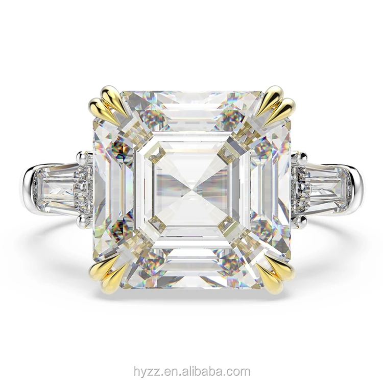 

Luxury 925 Sterling Silver Asscher Cut Lab Diamond Ring
