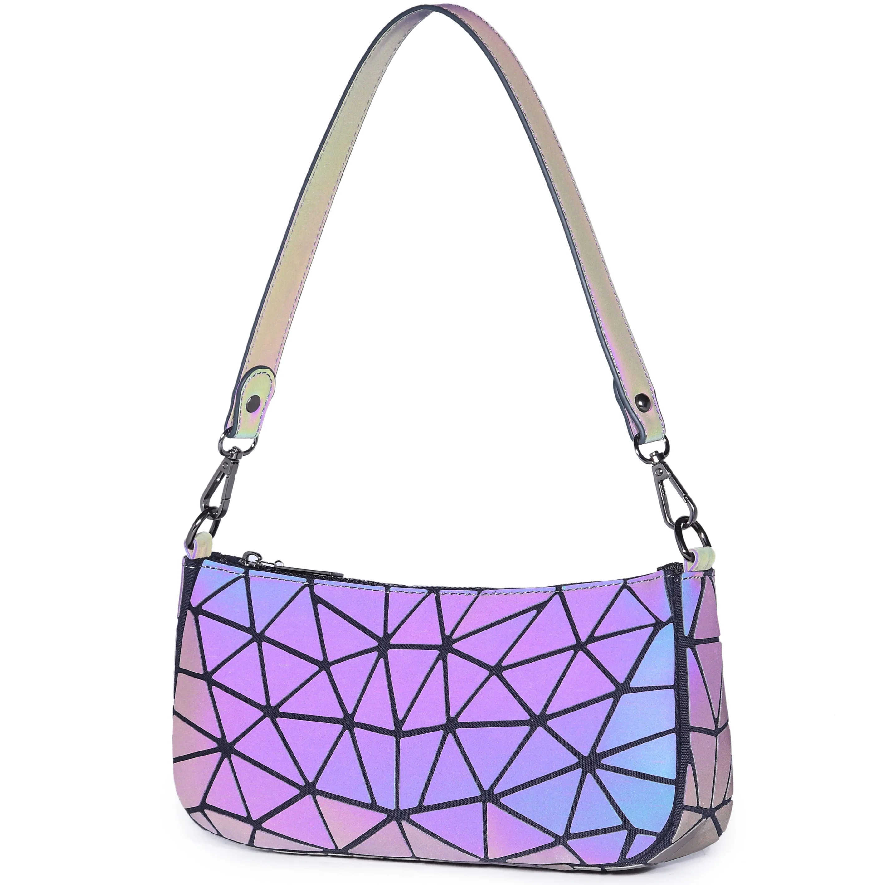 

2021Geometric holographic pu leather bag shoulder bag for womens, Customized color