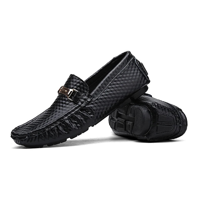 

Causal Shoes Men Loafers PU Leather Moccasins Men Driving Shoes, Black