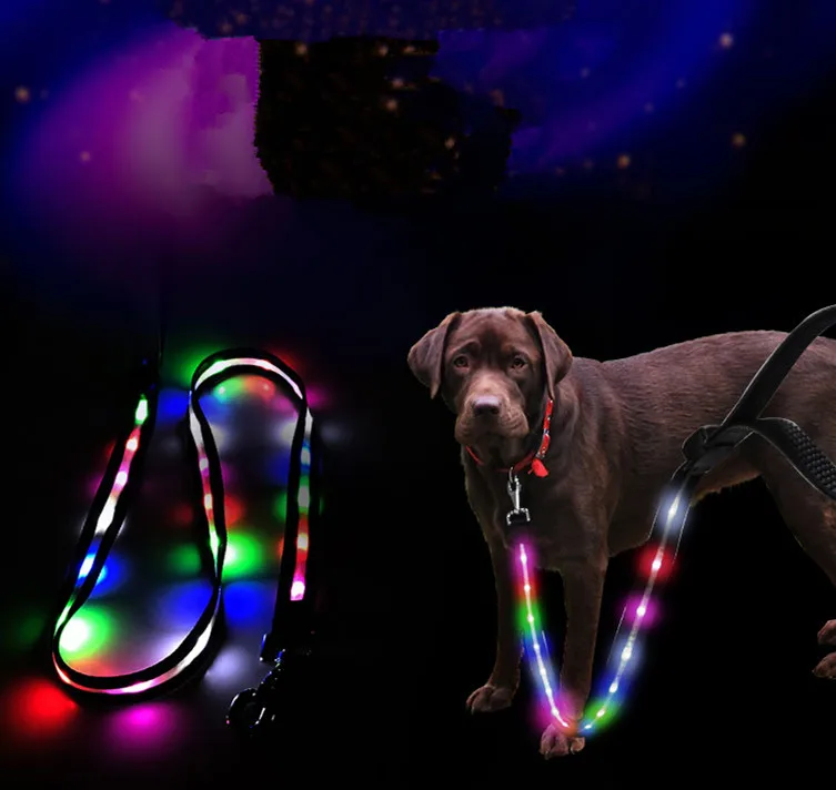 

LED USB rechargeable dog lead in china pet supply led dog leash wholesale