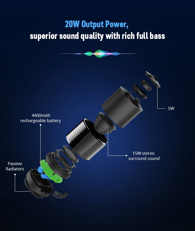 New Design Superior Stereo True Wireless DJ Bluetooth Sound Box With BT connect - ANKUX.COM