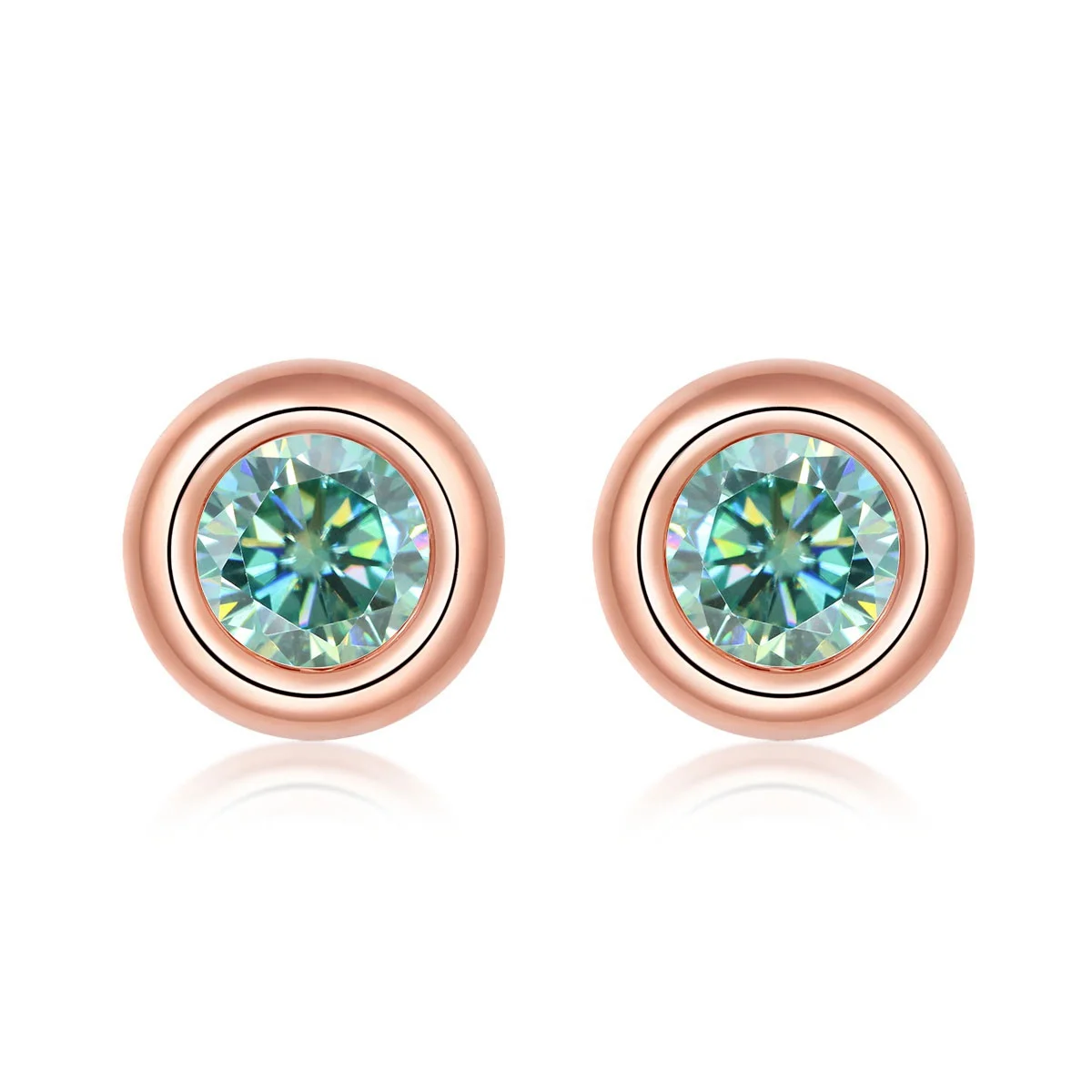 

Abiding Jewelry Rose Gold Plated 925 Sterling Silver Stud Earrings Wholesale 1CT Moissanite Earrings With Certificate