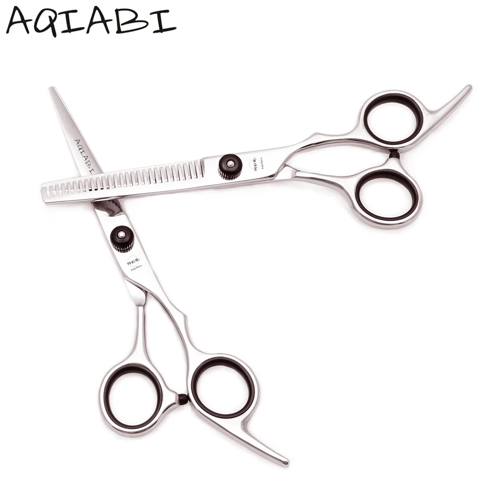 

Hair Scissors 6'' 6.5" AQIABI JP Steel Hair Cutting Scissors Thinning Shears Hairdressing Scissors Black Screw A1001