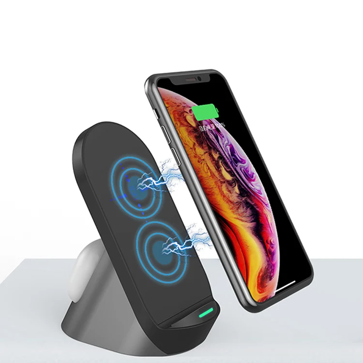 

Factory 10W over temperature protection QC3.0 wireless charging station, Black white