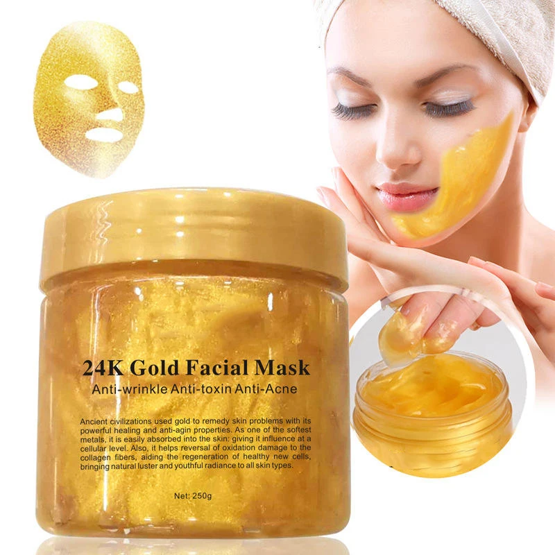 

Wholesale South Korean Natural Anti Aging Whitening Organic Skin Care 24K Gold Collagen Facial Mask