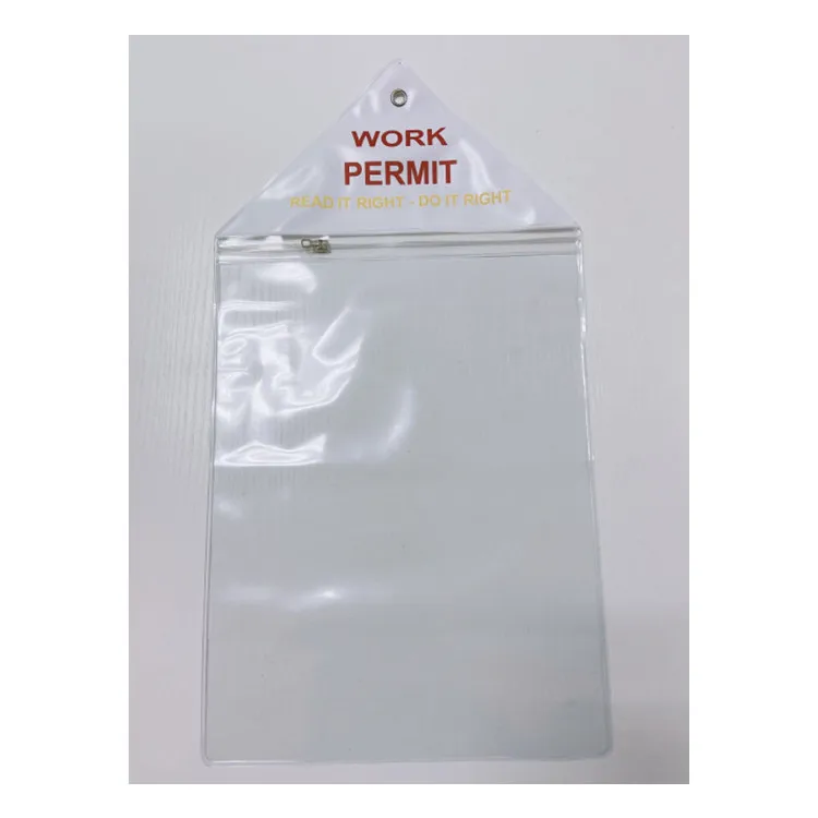 

pvc zip lock work permit Holder waterproof, Customized