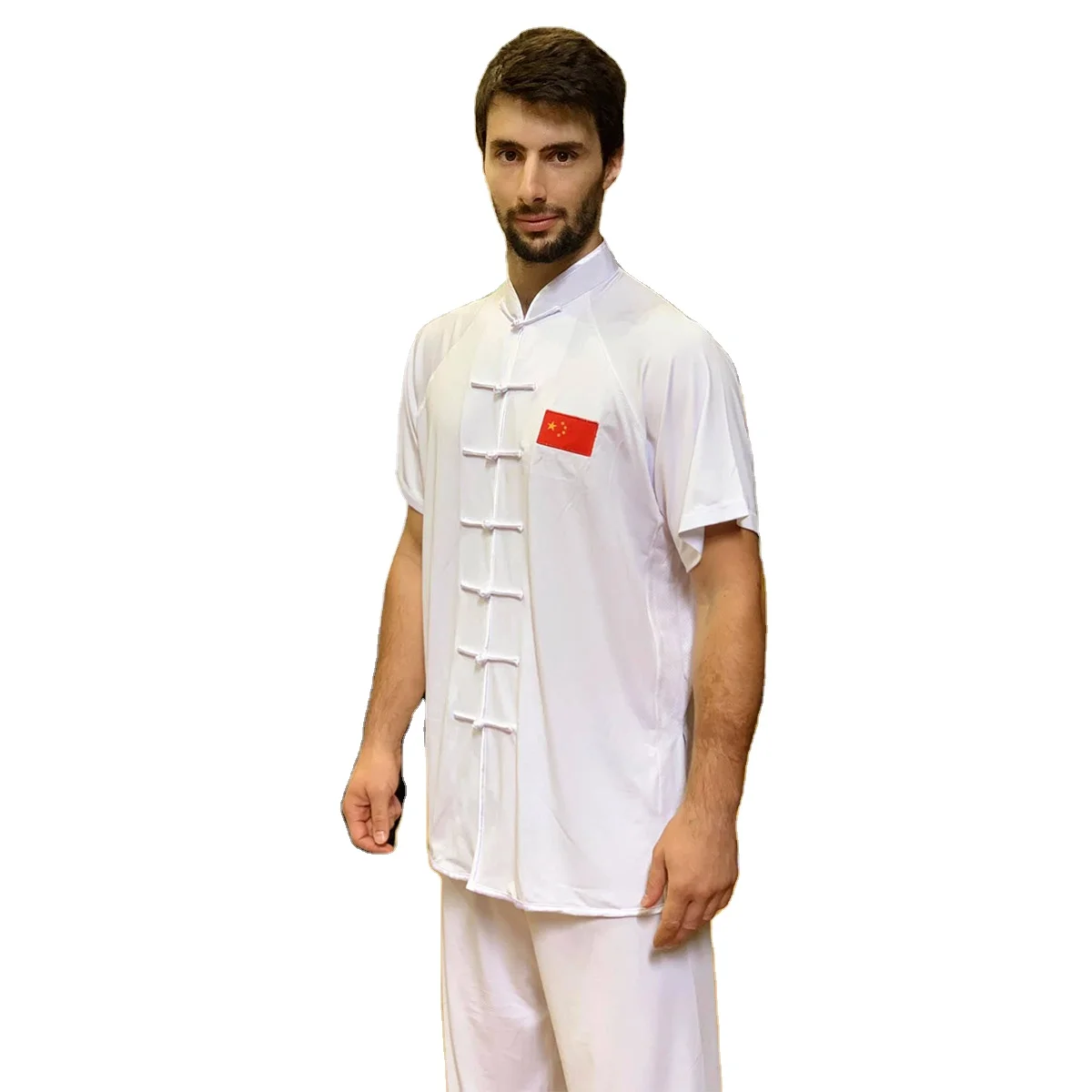 

Wushu Uniform Children Adults Martial Arts Short Sleeves Clothing Taekwondo Karate Kungfu Suits Morning Exercise Costumes, As the pictures