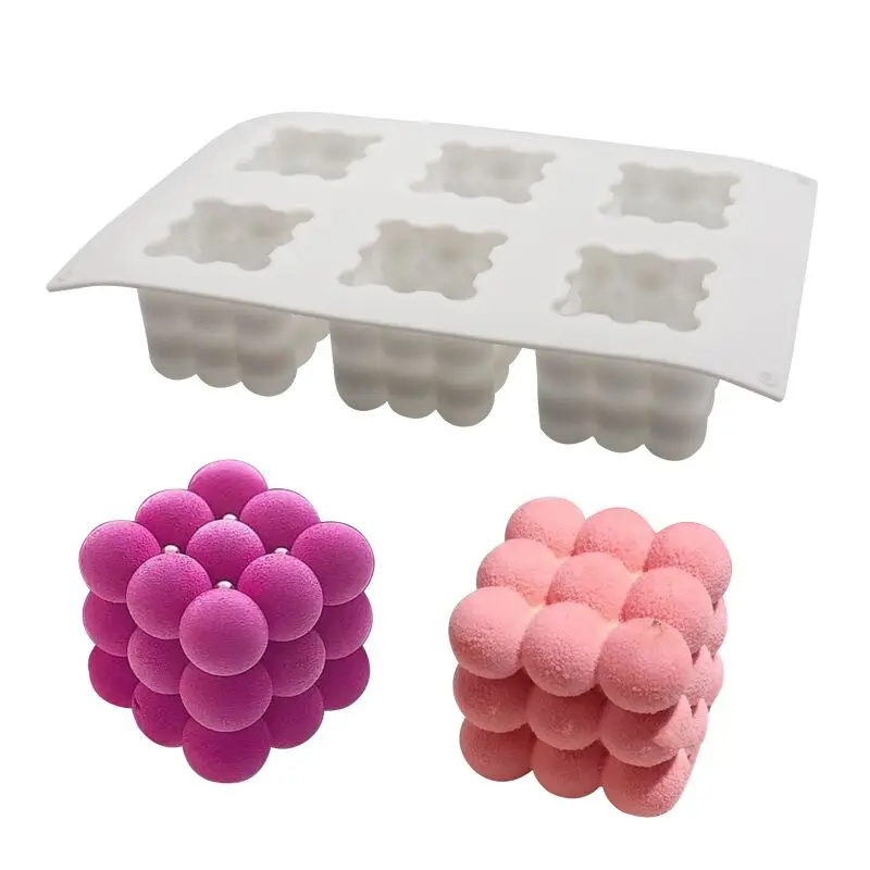 

Food Grade Hot Sale White 6 Holes Magic Ball Mousse Cake Mold Silicone Mousse Modle