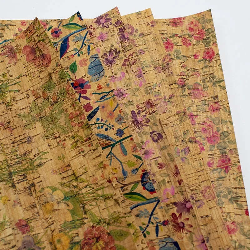 Eco-friendly Cork Leather Fabric Pu Vegan Leather for Bag