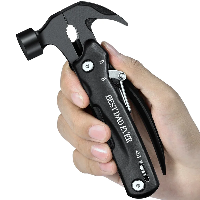 

Cheap Small Steel Portable Survival Multitool Hammer, Black/silver