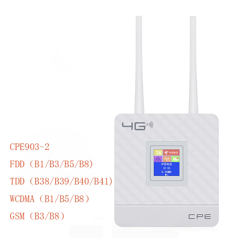 

CPE903 150Mbps Cat4 4G LTE CPE Home Office Mobile WiFi Hotspot Wireless Routers 1 LAN WAN Port 32 Users