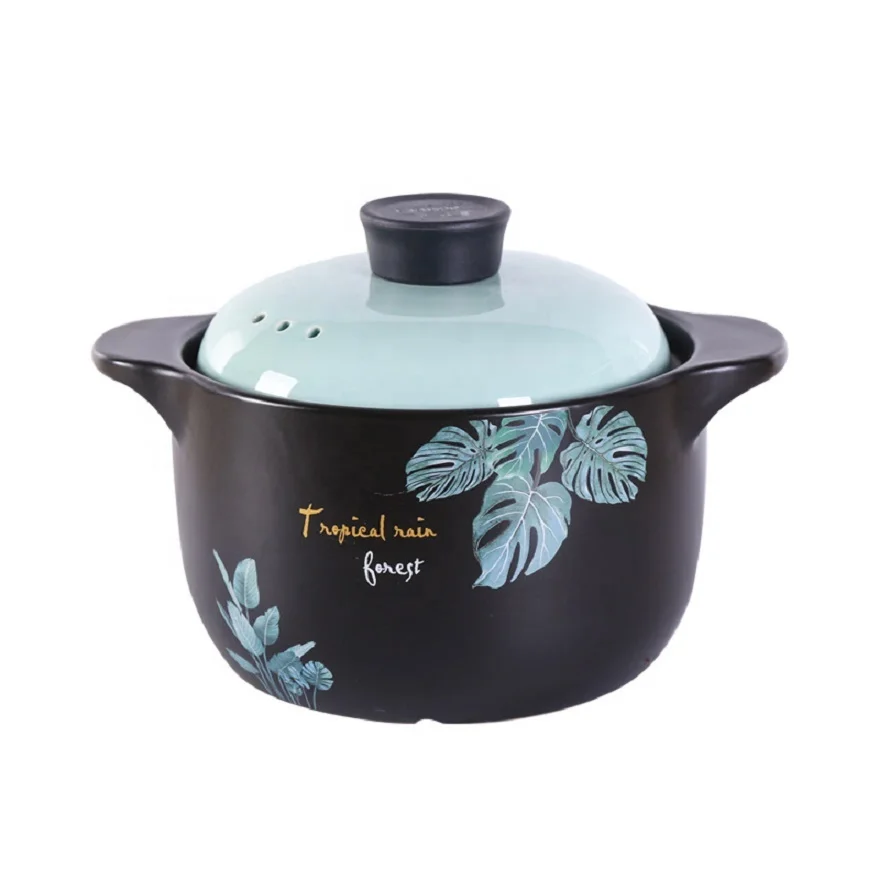 

Hot-selling large-capacity ceramic casserole open flame health household stew pot high temperature resistant ceramic pot, Blue black