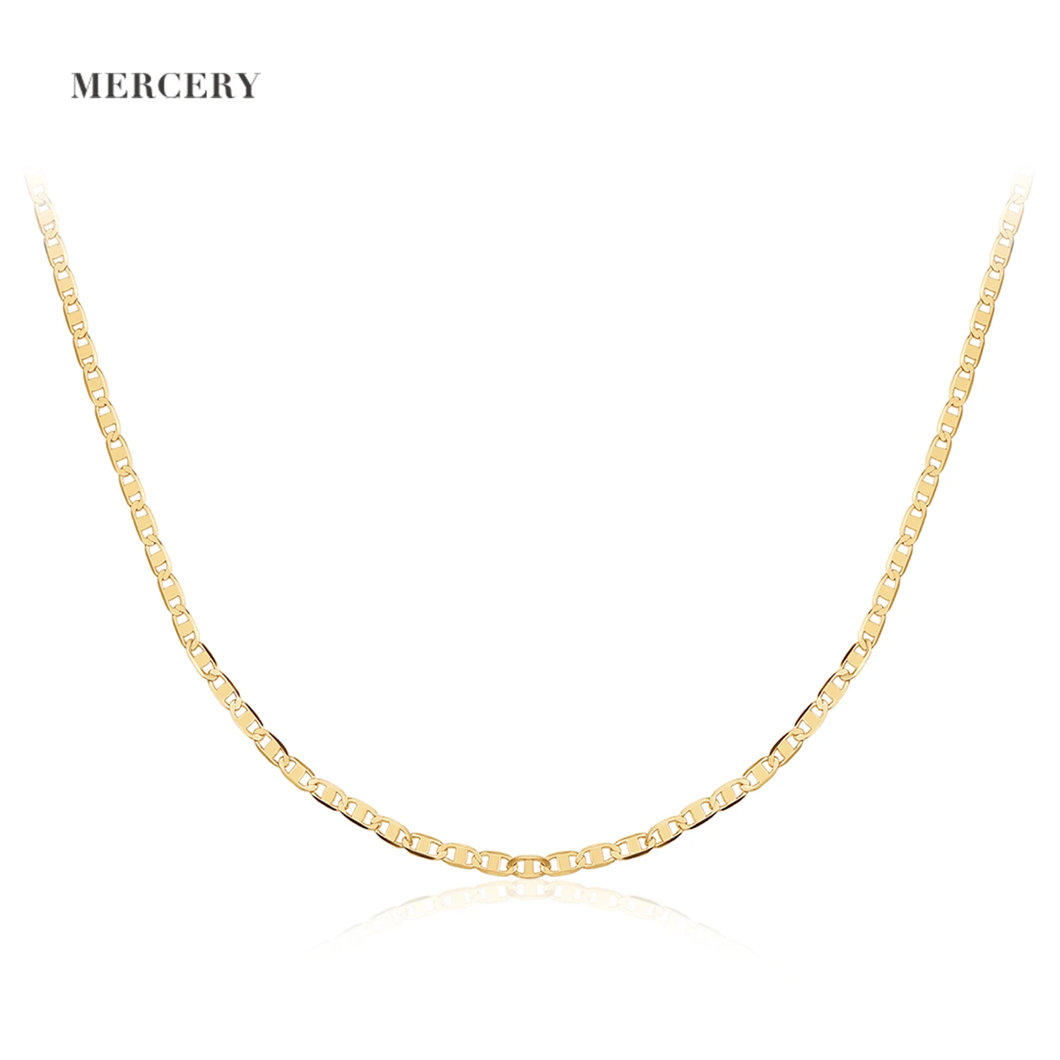 

Mercery 18K 14K Gold Plated Cuban Link Curb Alloy Chain Jewelry Women Choker Chunky Name Men Herringbone Adjustable Necklace