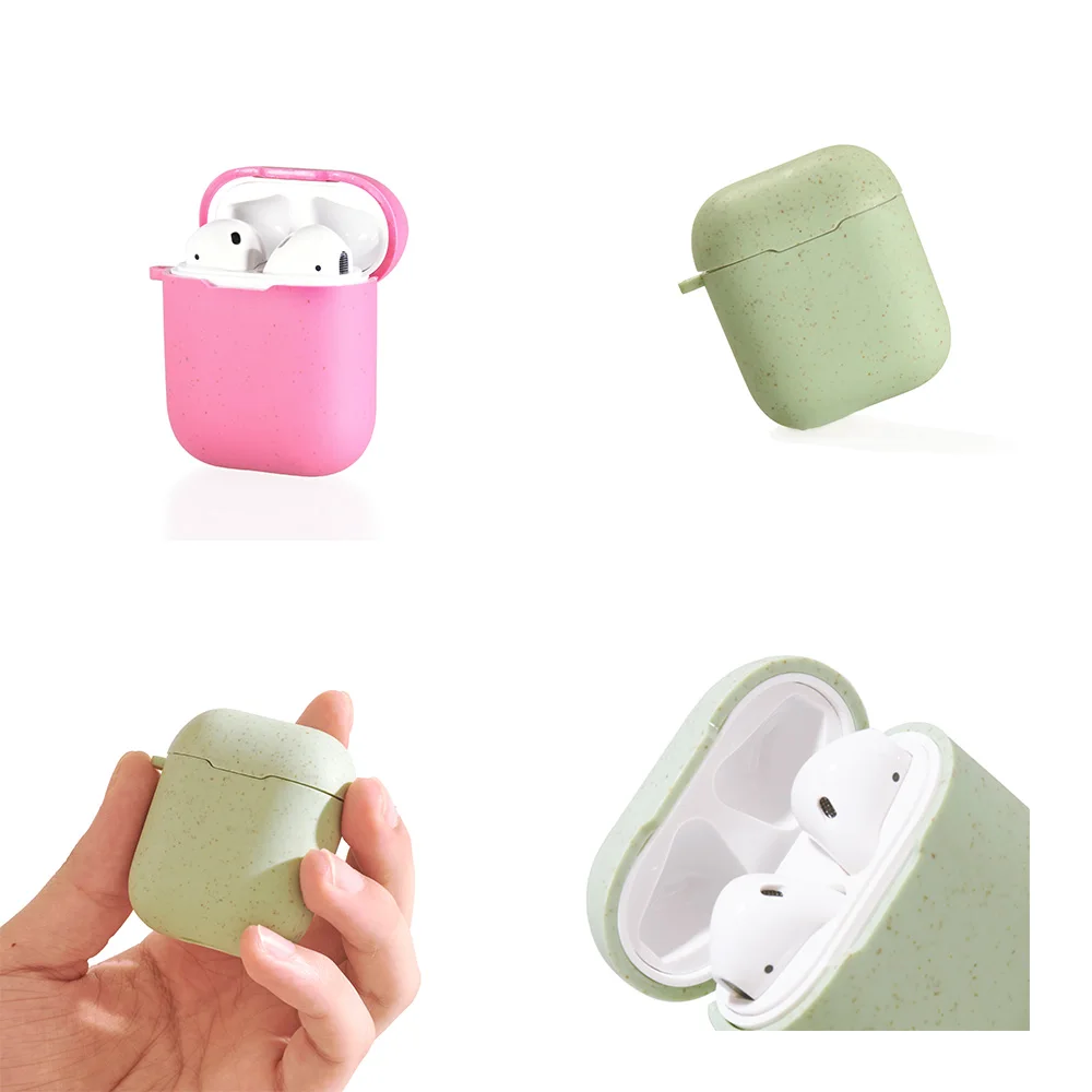 

Promotion Sustainable Product Recycle Plastic Bio Degradable Luxury Airpod Case, Beige ,green ,pink, purple or pms color