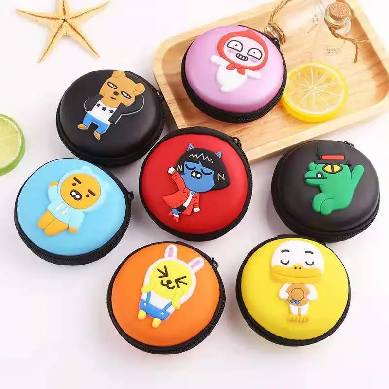 

PVC coin case cartoon silicone mini coin purse creative earphone key case, Random