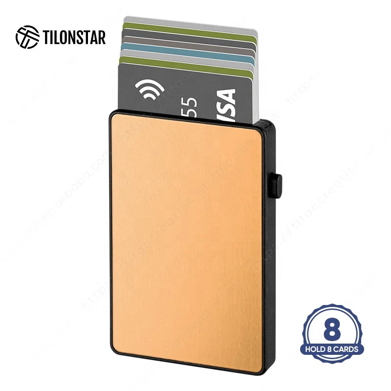 

TILONSTAR TWM105 Slim Anti Rfid Cards Case Pop Up Aluminum Wallet Credit Card Holder
