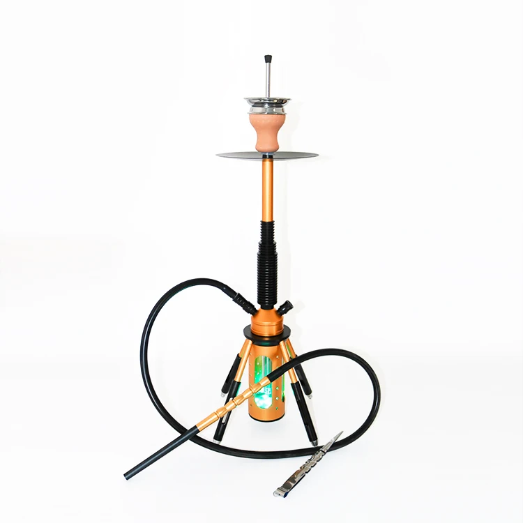 

Newest LED rocket shaped hookah set narguile chicha cachimbas water pipe 4 brackets stable glass vase shisha hookah accessories, 4 colors