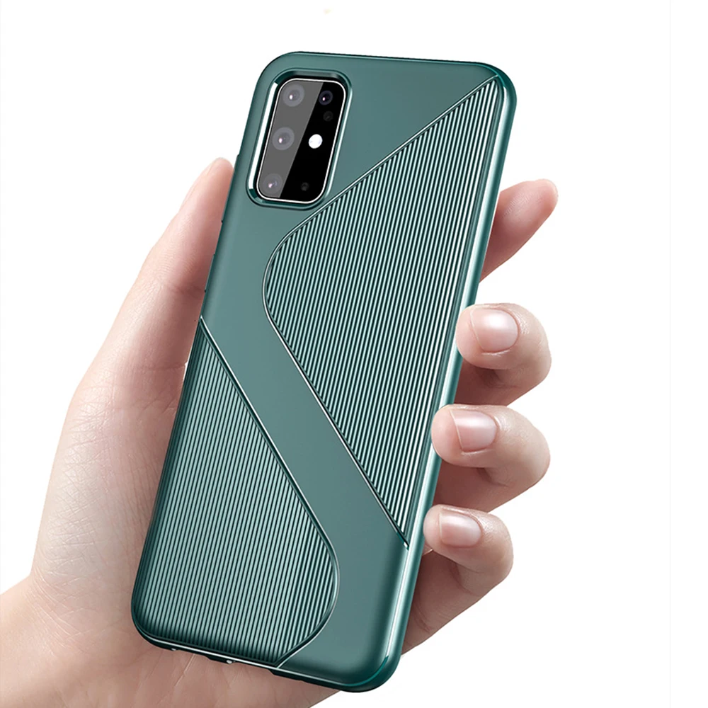 

Ultra Case Cover Stripe S Shape Soft TPU Silicone Shockproof Bumper Case for Samsung S20 S20plus