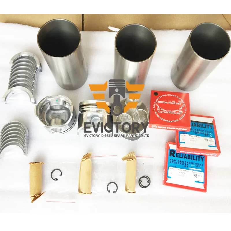 

For KUBOTA D1005 rebuild kit piston liner engine head cylinder gasket bearing