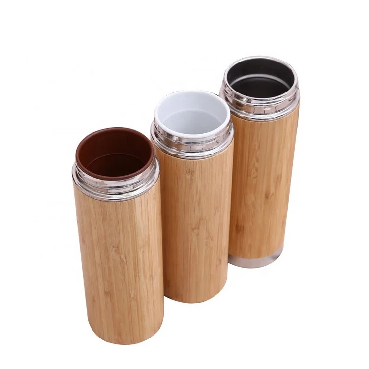 

Eco-Friendly Water Bottle Bamboo Stainless Steel Water Bottle Leak Proof 350ml/450ml/500ml/750ml Water Bottle