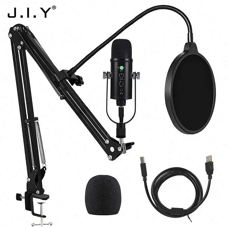 

J.I.Y BM-86 Brand New Recording usb metal microphone tonor computer condenser With High Quality, Black