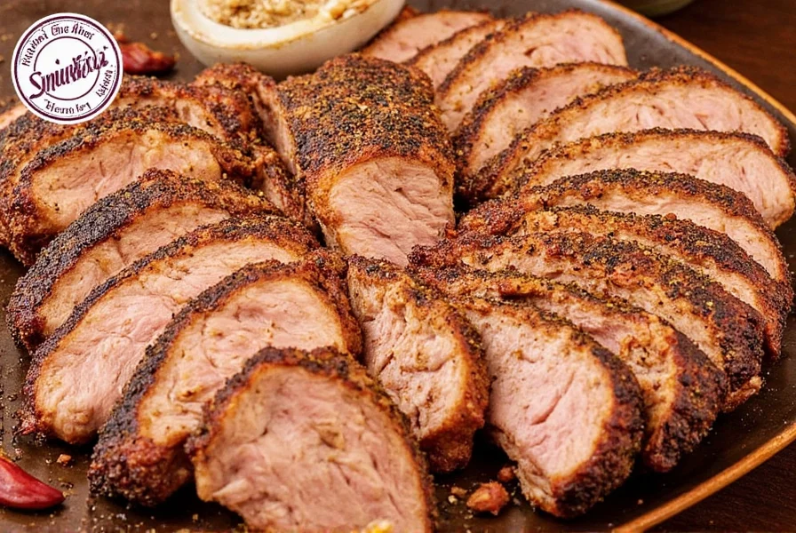 Spice rub application on pork