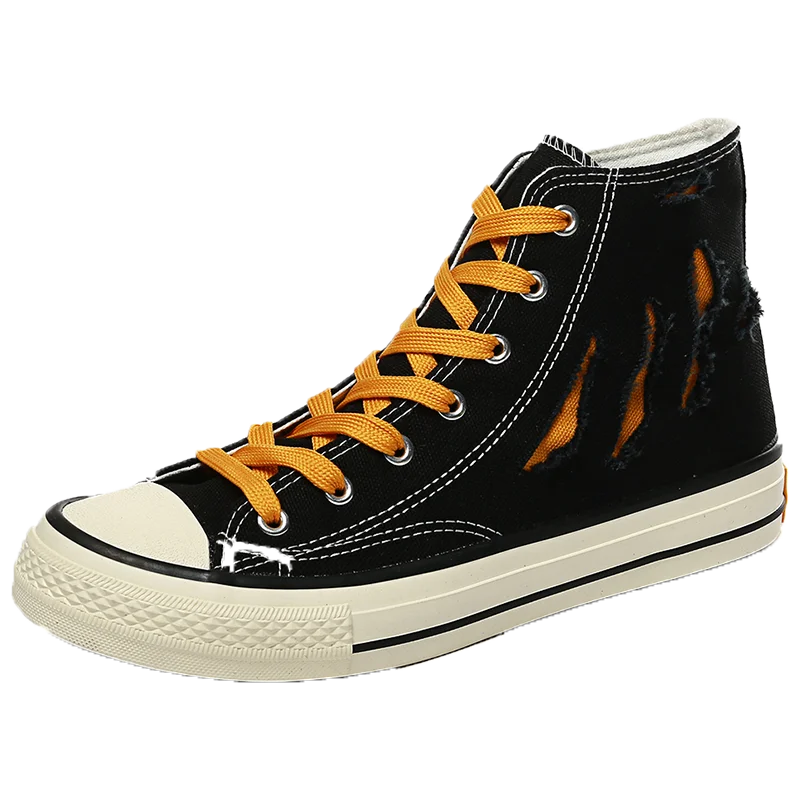 

Sweetlight New Retro High-top Canvas Shoes Men's Wind Board Vulcanized Shoes Ripped Cloth Sneaker