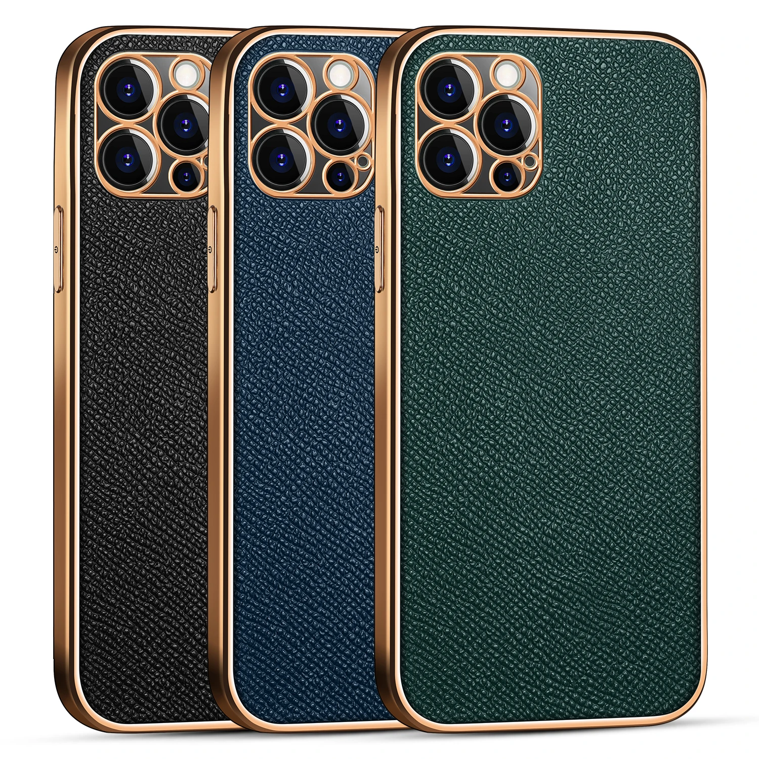 

Luxury Plating PU Leather Mobile Phone Case For Apple iPhone12 Pro Max 11 Xr Xs Cellphone Back Cover Fundas Para De Celular Capa