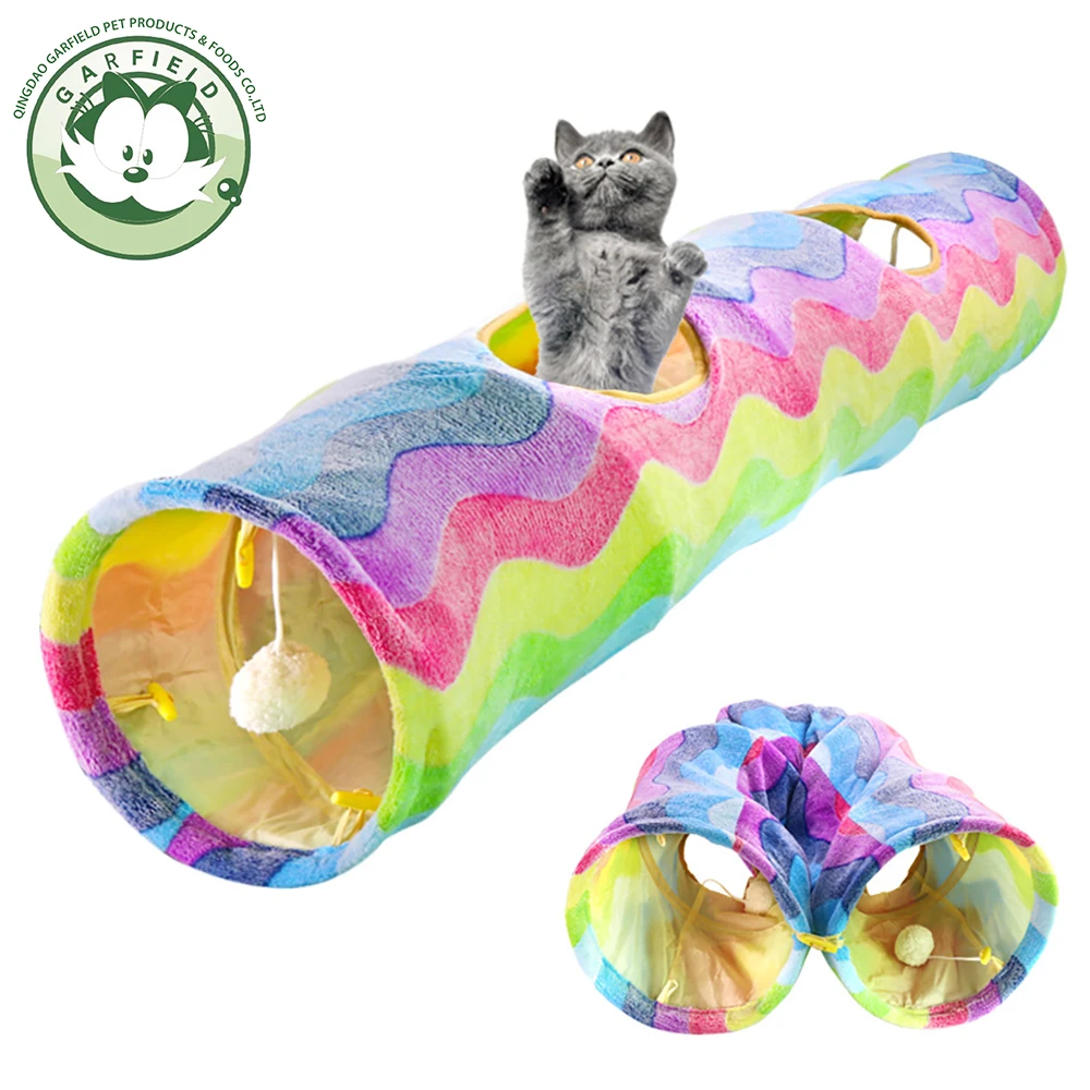 

New pet supplies paper cat tunnel scratch resistant foldable cat tunnel toy