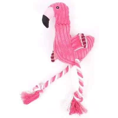 

Our factory direct sale Flamingo pet molar toy interesting vocal plush cotton rope pet toy