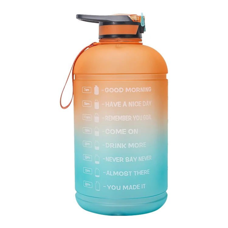 

1 gallon water bottle Large Capacity motivational Water Bottle PETG Plastic Time Marker sport water bottle