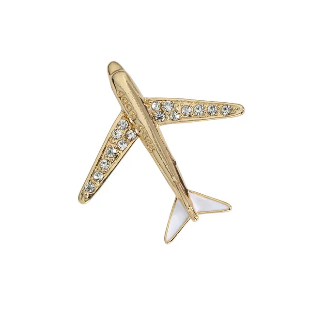 

Hot Crystal Rhinestone Airplane Brooch Pin Metal Aircraft Lapel Pins and Brooches Men's Suit Shirt Collar Jewelry Accessories