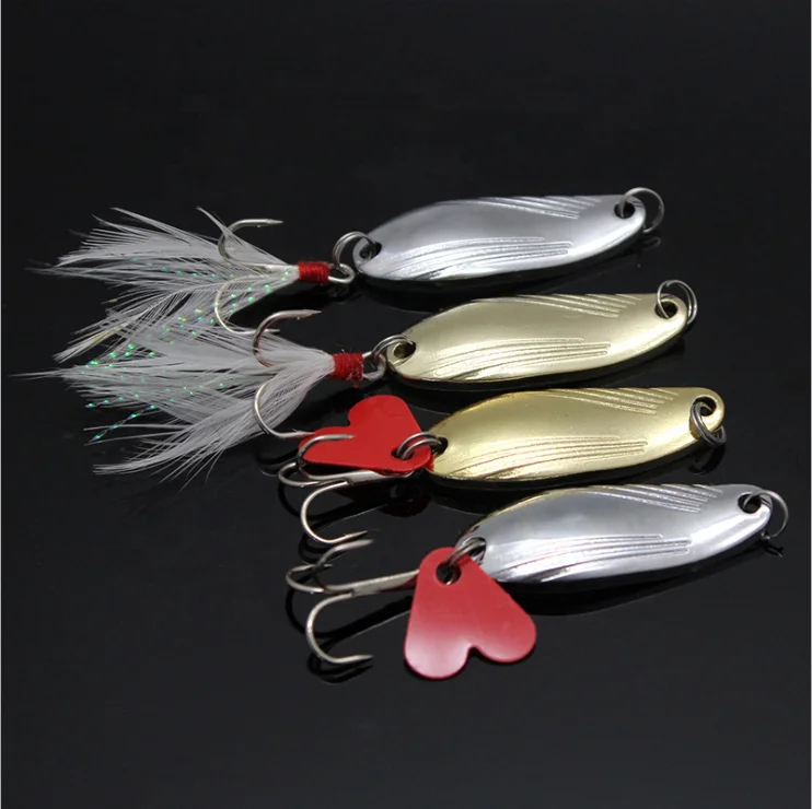 

Metal Hot Selling Artificial Sequins Metal Bass Fishing spoon Lures Pesca, 2 colors