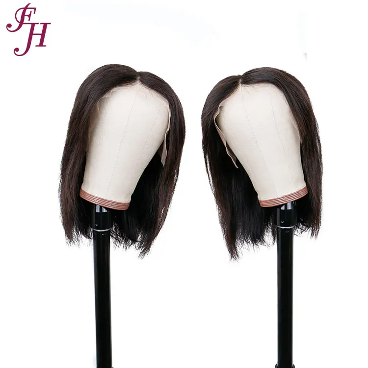 

FH supplier wholesale 12 inch short straight bob lace wig 13x4 transparent lace front brazilian bob wigs