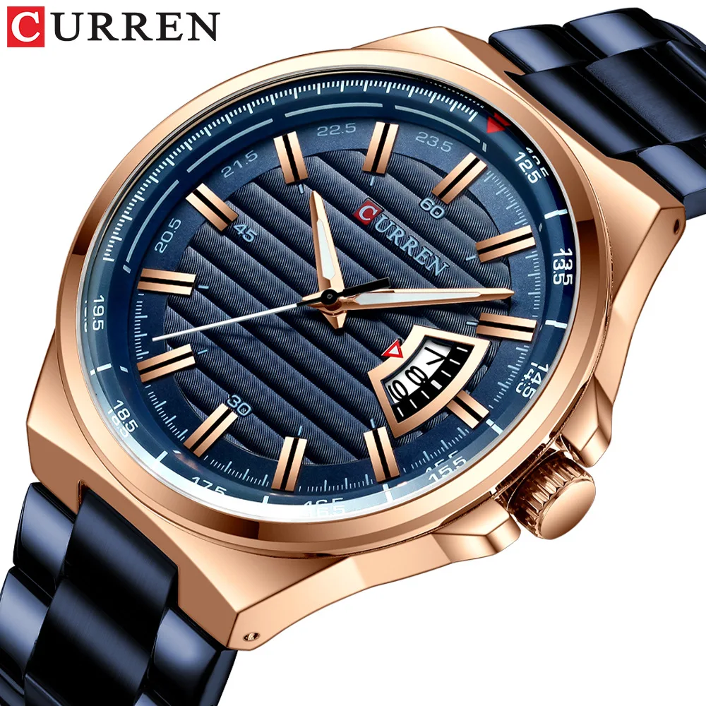 

Curren 8375 watch men Top Brand men wristwatch stainless steel mesh strap high quality movement waterproof quartz watches, 7 colors
