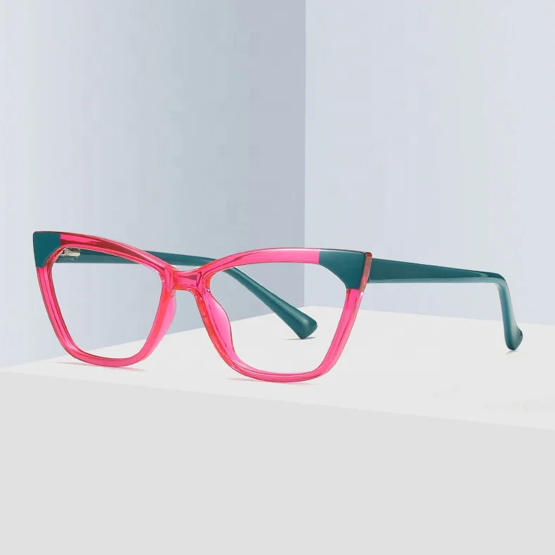

fashion women female cat eye optical eyeglasses frames TR90 spring hinges flexible blue light blocking computer glasses frame, Same as photo
