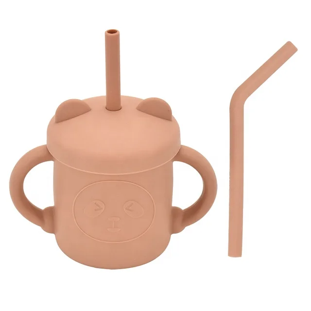

Eco-Friendly Baby Feeding Food Grade Silicone Portable Non Leaking BPA-Free Drinking Straw Cup With Handle, Picture