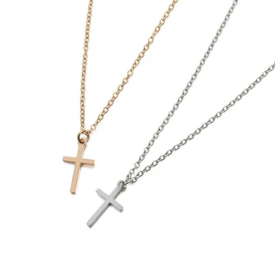 

New fashion designer necklace stainless steel cross pendant necklace women jewelry wholesale, Customized color