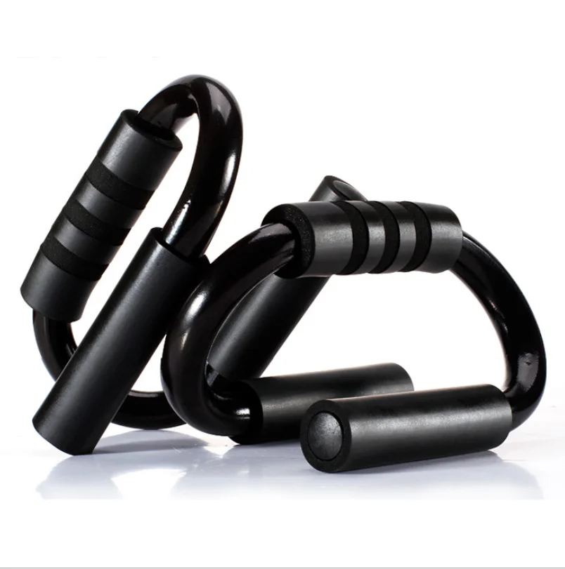 

NO MOQ S Type Spray Plastic Push Ups Sports Products All Black Push Ups Home Small Fitness Equipment, As picture