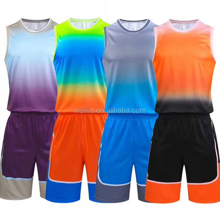 Red Blue Green Purple Orange Color Custom Reversible Basketball Sets Shirts  And Shorts - AliExpress