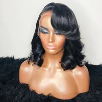 

Bleached Knots Short Wavy Full Lace Human Hair Wigs For Black Women Virgin Hair Wig With Natural Hairline