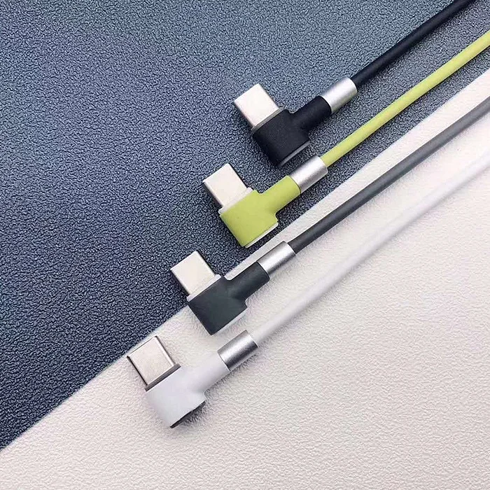 

Double sides elbow L shape game Type c 90 degree charging cable fabric braided reversible MICRO cable, Customized color