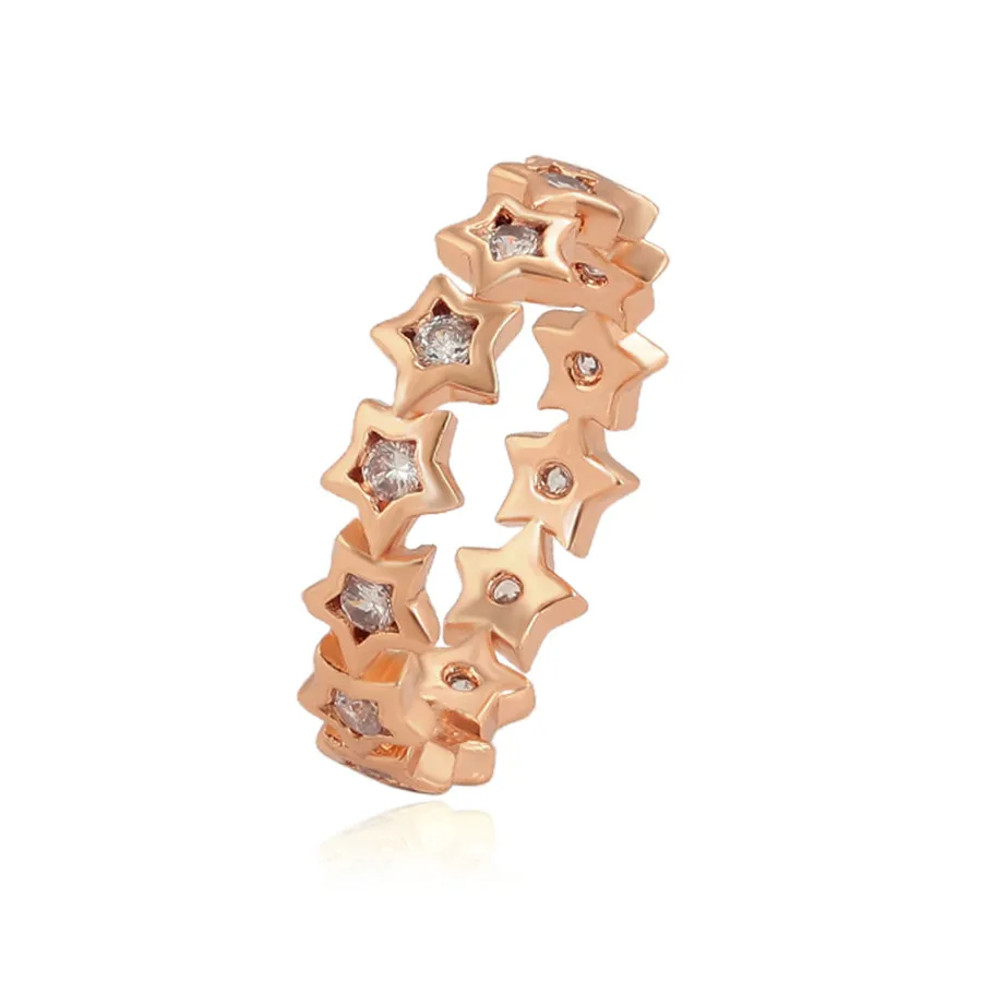 

R-037 xuping jewelry Wholesale affordable simple fashion star diamond luxury rose gold wild girl ring