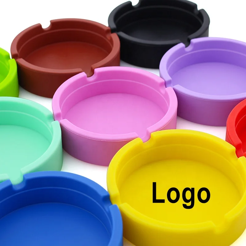 

Creative Round Silicone Ashtray Anti-fall Heat Resistant Silicone Cigar Ashtray Household Car Office Ashtray, Picture