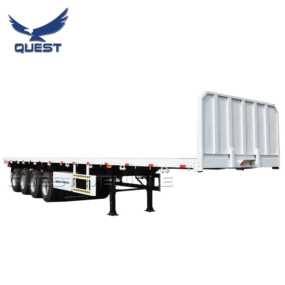 

QUEST Factory Senegal 4 axle 60 ton 70 ton container Truck trailer flatbed semi-trailer for sale, Customers optional