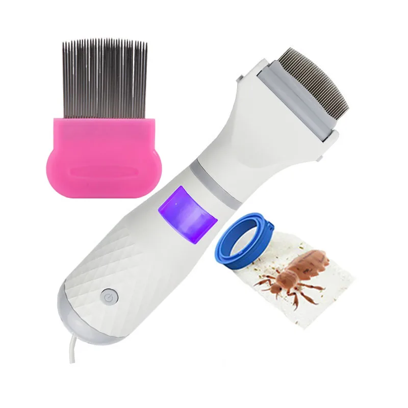 

2022 Amazon Hot Selling Flea Remover Electric Vacuum Lice Comb Kills Tick Chemical Free Electric Head Lice Treatment