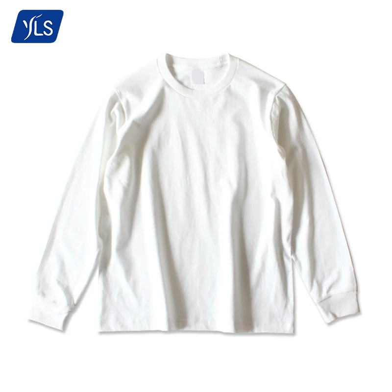 

YLS Apparel Regular Fit Tshirt Wholesale Light Weight Cotton 210 GSM Custom Blank Round Neck Long Sleeve T Shirt Men