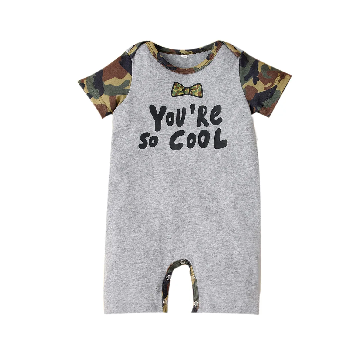 

wholesale new arrival 0-2T baby short sleeve romper camouflage color 100%cotton with button