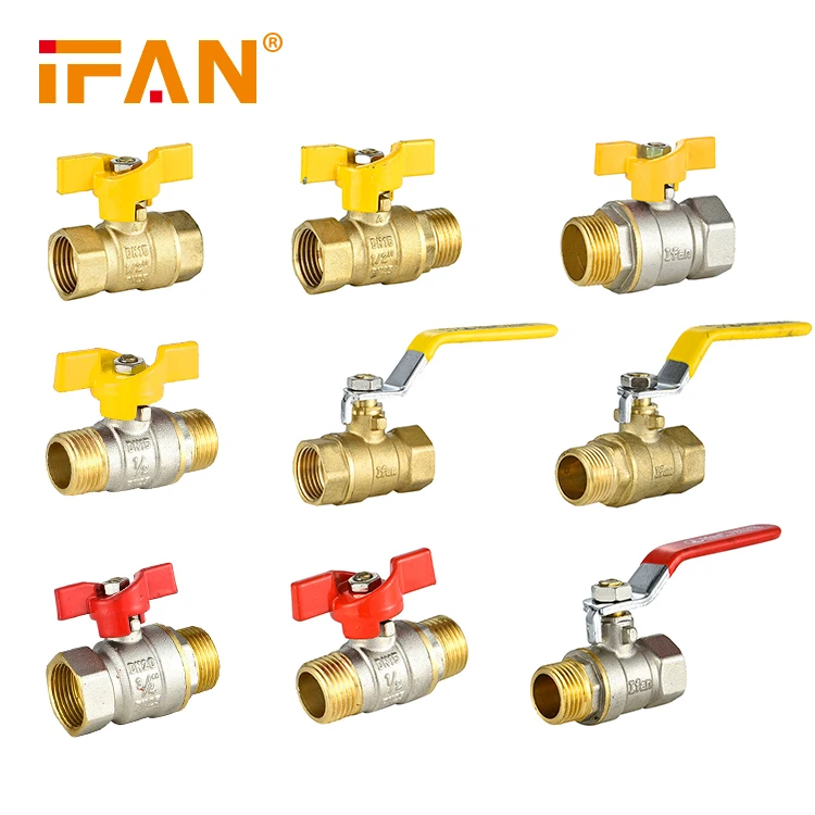 

IFAN Factory CE ISO Male Thread Kitchen 1/2 4 Inch Water Plumbing Valves Copper Brass Gas Ball Valve