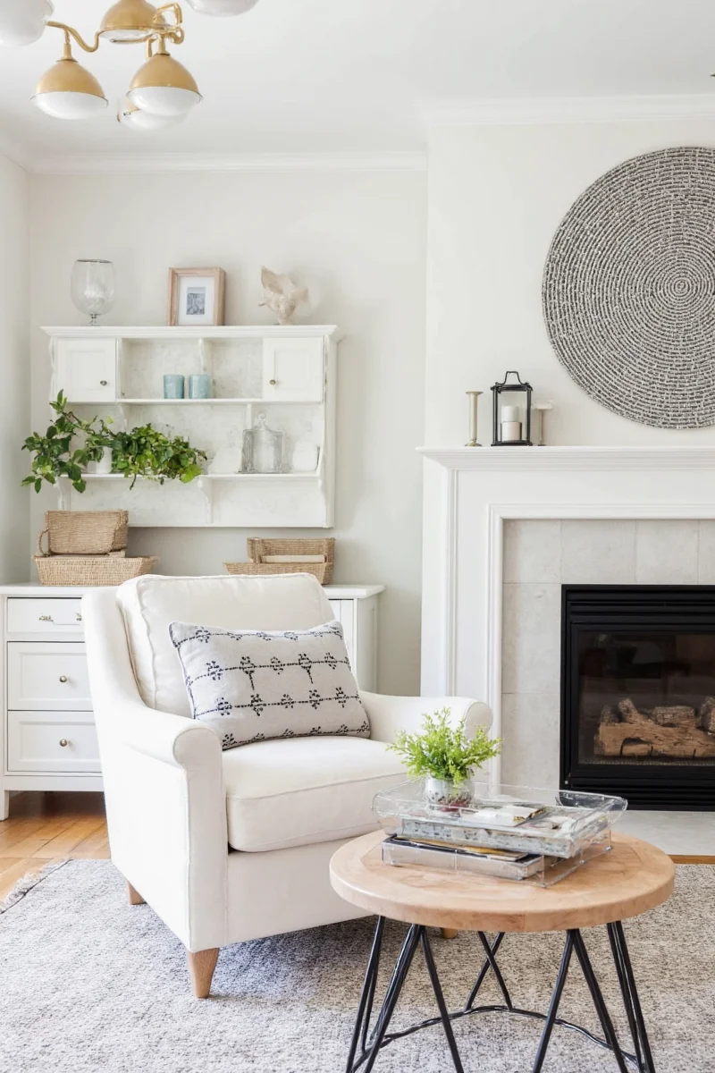 Modern living room featuring multi-functional furniture like ottoman storage and bench seating.